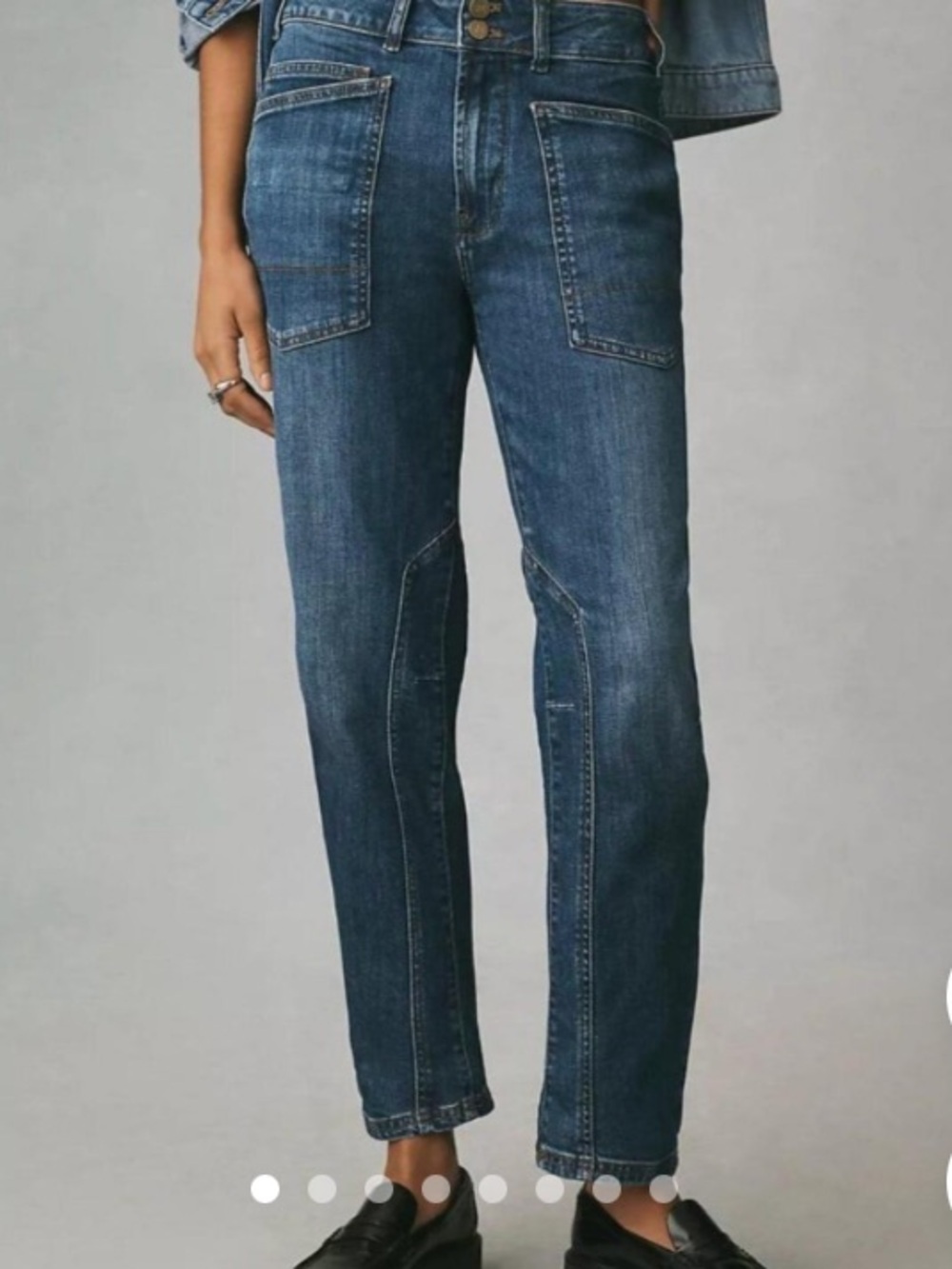 Pilcro Dark Blue Ankle Crop Jeans
